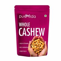 Purevida Cashews 450gm | Rich in Protein, Healthy Fats & Antioxidants | Supports Heart Health & Energy Boost | Crunchy & Delicious | Gluten-Free | Ideal for Snacking, Cooking & Baking