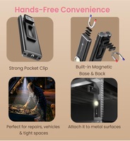 Torch, 650 Lumens, 3 Modes, Type-C Charging, Pocket Clip, Aluminium Body, 35m Beam Range, Ideal for Camping, Repairs, Car, Emergency & Home Use