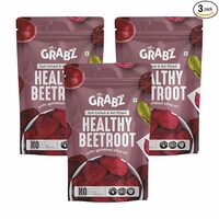 Apply 5% coupon - GRABZ Air-Cooked Beetroot Chips | Solar-Dehydrated, Vegan, High Fibre | Oil-Free Crunchy Snack – 20g Each (Pack of 3)