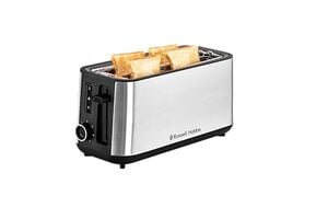 Russell Hobbs 17700 4-Slice Pop Up Toaster | 1470 Watts Power | Extra Long Slots | Variable Browning Control | Bun Warmer, Cancel, Frozen & Reheat Functions | Removable Crumb Tray | 2-Year Warranty