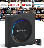 Portronics Tune Prime CarPlay & Android Auto Adapter, Stream YouTube, Netflix, JioHotstar on Car Screen, Converts Wired to Wireless, Qualcomm Octacore Snapdragon, Built-in GPS, 4G SIM Slot, 4GB + 64GB