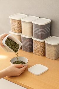 Plastic Storage Containers Set for Kitchen (800 ML, Pack of 6) White