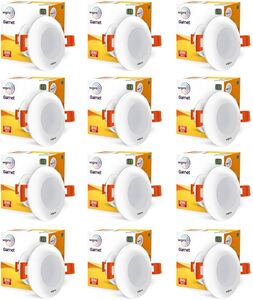 Wipro Garnet 3W Led Mini Downlight for Home & Cabinet| Red|Compact Design with 120° Beam Angle|Recessed Down Light for False Ceiling|Cutout-2.3 Inch|Pack of 12 