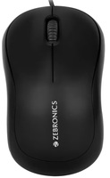 ZEBRONICS Zeb-Comfort Wired USB Mouse, 3-Button, 1000 DPI Optical Sensor, Plug & Play, for Windows/Mac, Black