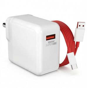 UNIGEN 100W SuperVOOC Fast Charging Adapter with Type-C Cable | High-Power USB-C Wall Charger Compatible with OnePlus/Realme/Oppo & Type-C Devices Supports VOOC/SuperVOOC/Dart/Dash/Warp & QC 3.0