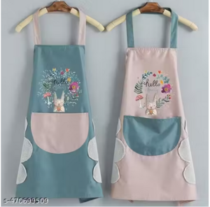Kitchen Apron Cute Bear With Center Pocket Hand Towel Women and Men Chef Cooking Cute Unisex Apron Washable PVC Waterproof
