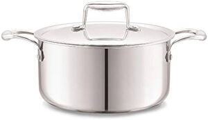  Cello Tri-Ply 24 cm Stainless Steel Cookware Casserole, 5.5 LTR | Tri-Ply Bottom Casserole with SS Lid | Induction and Gas Stove Friendly | for Biryani/Pulao/Halwa/Curries | 