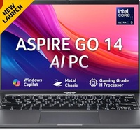 acer AspireGo14, Intel Core Ultra5 125H AI Processor,Office 2024 + M365 Basic, 16 GB RAM, 512 GB SSD, WUXGA IPS, 14.0"/35.56 cm, Win 11 Home, Steel Gray, 1.5 kg, AG14-71M, Backlit KB, Premium Laptop