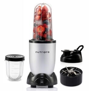 NutriPro Juicer Mixer Grinder - Smoothie Maker - 500 Watts (2 Jars & 1 Blade, Silver) - 2 Year Warranty