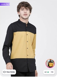 Highlander men black and yellow slim fit cotton casual shirt