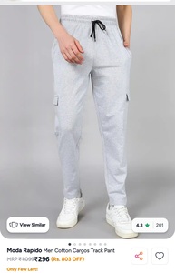 MODA RAPIDO men's Cargos track pant