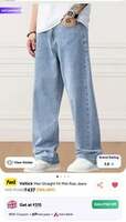 VELTICK men straight fit mid rise or baggy jeans