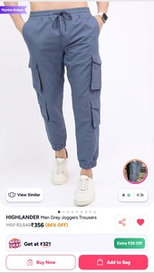 HIGHLANDER men's grey joggers trousers