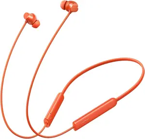 realme Buds Wireless 5 Lite in Ear Bluetooth Neckband with 12.4 mm Dynamic Bass Boost Driver,Upto 35 Hours Playback,45ms Low Latency,IP55 Dust & Water Resistant, Bluetooth V5.4 (Cyber Orange) 