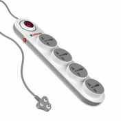 Gold Medal Logica 4X1 Spike Guard | 4 Universal Sockets | Master Switch with Indicator & Surge Protector | 2 Meter Extension Cord | Multi Plug for Home & Office
