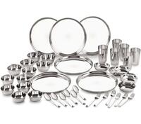 Neelam Stainless Steel 24 Gauge Premium 42 Pieces Dinner Set, Ideal Gifting Dinner Set, Ideal for Special Occasions Like Anniversary, Wedding, Housewarming Party, Dishwasher Safe, Silver 