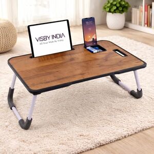 Smart Multipurpose Foldable Laptop Table with Cup Holde (Wood New)