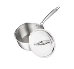 Fackelmann Stainless Steel Triply Saucepan with Lid (1L, Silver)