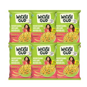 WickedGud Nourishing Masala Instant Noodles, Pack of (69 gm × 6)