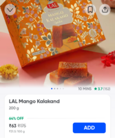 Swiggy Instamart | Search Sweets | LAL Mango Kalakand 