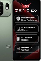 Zeno 100 (3+5GB RAM, 64GB ROM) | 5000mAh Battery with Type-C | 90Hz Display | Side Fingerprint | Military Grade Protection | Octa-Core Processor | Green
500+ bought in past month