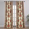 Cortina Printed Polyester Curtains | Light-Filtering | Pack of 2 (Maroon, 9FT)