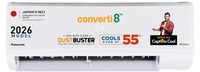 Panasonic 1.5 Ton 3 Star, New Star rated, Inverter Split AC (DusterBuster Tech, Smart Auto Cool, Higher Airflow, 55°C Oper., Copper Cond., 8in1 Convertible, 2-Way,Powerful Mode,PM0.1 Filter,CS/CU-SU18BKY3T,White)