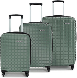 METRONAUT Hard Body Set of 3 Luggage 4 Wheels - Grid Set-3 (20Inch+24Inch+28Inch