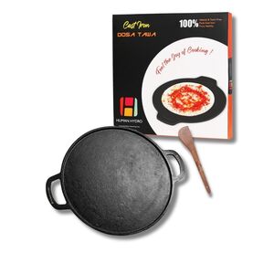 Human Hydro Pre-Seasoned Cast Iron Dosa Tawa (28 cm, Feather-Light, 2.2 kg) Black