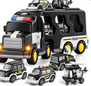 Kidology 5 in 1 Police Trucks Boy Toys for 3-5 Year Old Toddlers