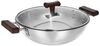 Amazon Brand Solimo - Triply Kadhai - 24 Cm with Glass Lid | Even Heat Distribution | Cool-Touch Bakelite Handles| Stainless Steel