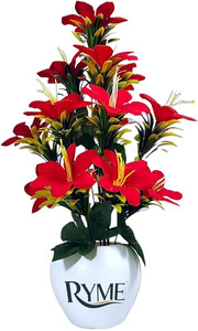 Ryme Artificial Lilly Wild Artificial Plant  with Pot (35 cm, Multicolor)