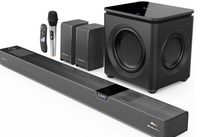 ZEBRONICS 1100 Watts Powerful Soundbar, 7.2.4 Home Theatre, Wireless, Dual Satellites & Driver Subwoofer, Dual Radiators, DTS X,Dolby Atmos, Karaoke UHF Mic, HDMI Earc, Optical (Juke BAR 10000), Black