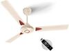 LONGWAY Aero 1200 mm BLDC Ceiling Fan with Remote Control | BEE 5 Star Rated Energy Efficient | Ultra High Speed 3 Blade Anti-Dust Decorative Ceiling Fan (1, Ivory) 
