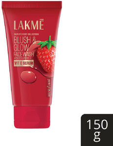 Lakmé Blush & Glow Strawberry Blast ,Gentle Facewash Cleanser Face Wash (150 g)