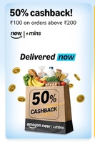 Amazon Now (50% cashback upto Rs100)
