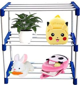 Plastic 3 layer shoe stand (Blue, 3 Shelves, DIY(Do-It-Yourself) ) 