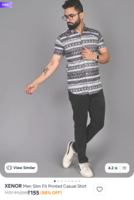 XENOR Men Slim Fit Printed Casual Shirt