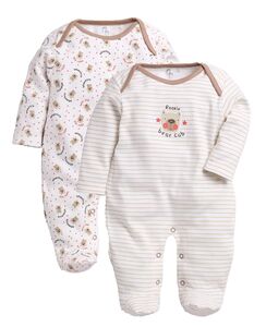 BABY GO Baby Boys & Baby Girls Cotton Full Sleeve Sleepsuit Pack of 2