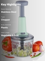 New Big size Hand Push 1000 ML with 5 Stainless Steel Blades Vegetable & Fruit Chopper on Flipkart