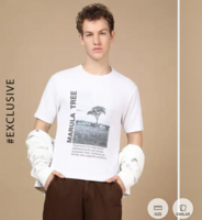 ALPHA TRIBE Men Graphic Print Regular Fit Round-Neck T shirt 