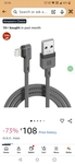 Portronics Konnect L 1.2M Fast Charging 3A 8 Pin USB Cable with Charge & Sync Function for iPhone, iPad (Grey)

