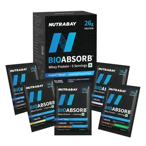 (MRP ERROR) Nutrabay BioAbsorb™ Whey | 26g Protein | Assorted Pack, 181g