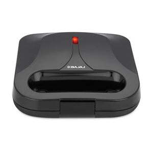 Bajaj SWX 5 800-Watt 2-Slice Sandwich Toaster | Non-Stick Coated Plates for Easy-to-Clean | Upright Compact Storage | Buckle Clips Lock | 2 Years Warranty Black