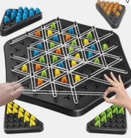 CountryLink Triangle Chess, Geometric, Innovative Rubber Board Portable Travel-Friendly Fun Strategy & War Board Game