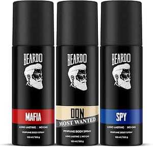 Beardo Deodorant Perfume Body Spray Set For Men (120ml x 3) 