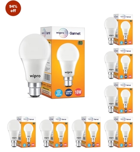 Wipro Garnet 10W LED Bulb Pack of 8
