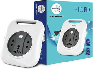 WIPRO Flex Box with universal and 4 meter long cord 3  Socket Extension Boards (White, Grey, 4 m)