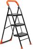CIPLA PLAST Heavy Duty Folding Ladder with Wide Steps | Lifestyle 3 Steps Foldable | Slip-Resistant | High Strength Long Durable for Home, Kitchen |
