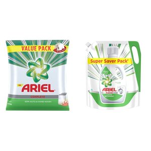 Ariel Complete Detergent Washing Powder- 4Kg &  Liquid Detergent 2 Litre 